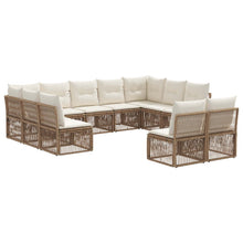 Tuinbankenset 11 pcs Beige poly rattan