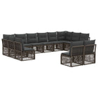 Tuinbankenset poly rattan grijs 12 personen