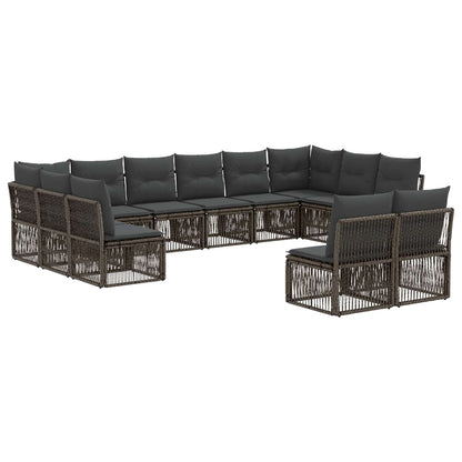 Tuinbankenset 12 pcs Grijs poly rattan