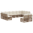 Tuinbankenset poly rattan 12 personen beige