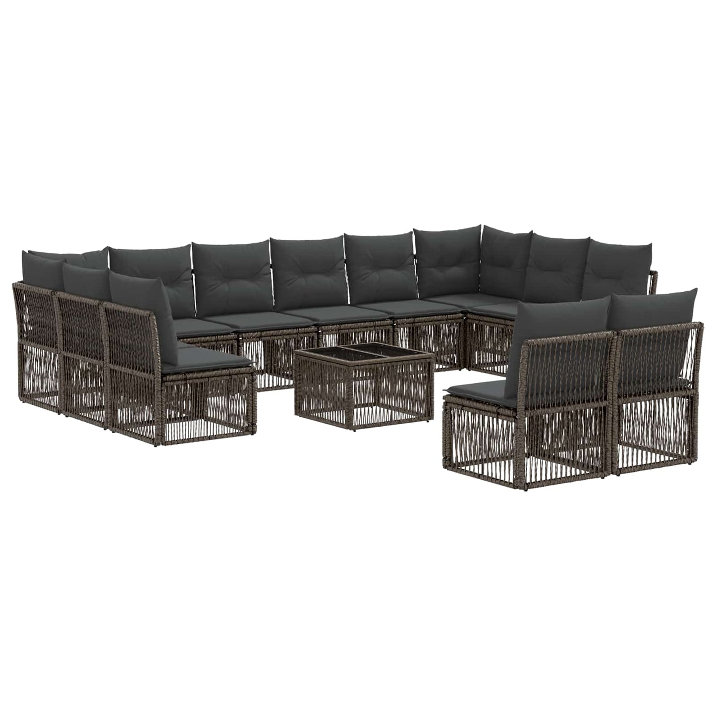 Tuinbankenset 13 pcs Grijs poly rattan