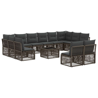 Tuinbankenset 13 pcs Grijs poly rattan