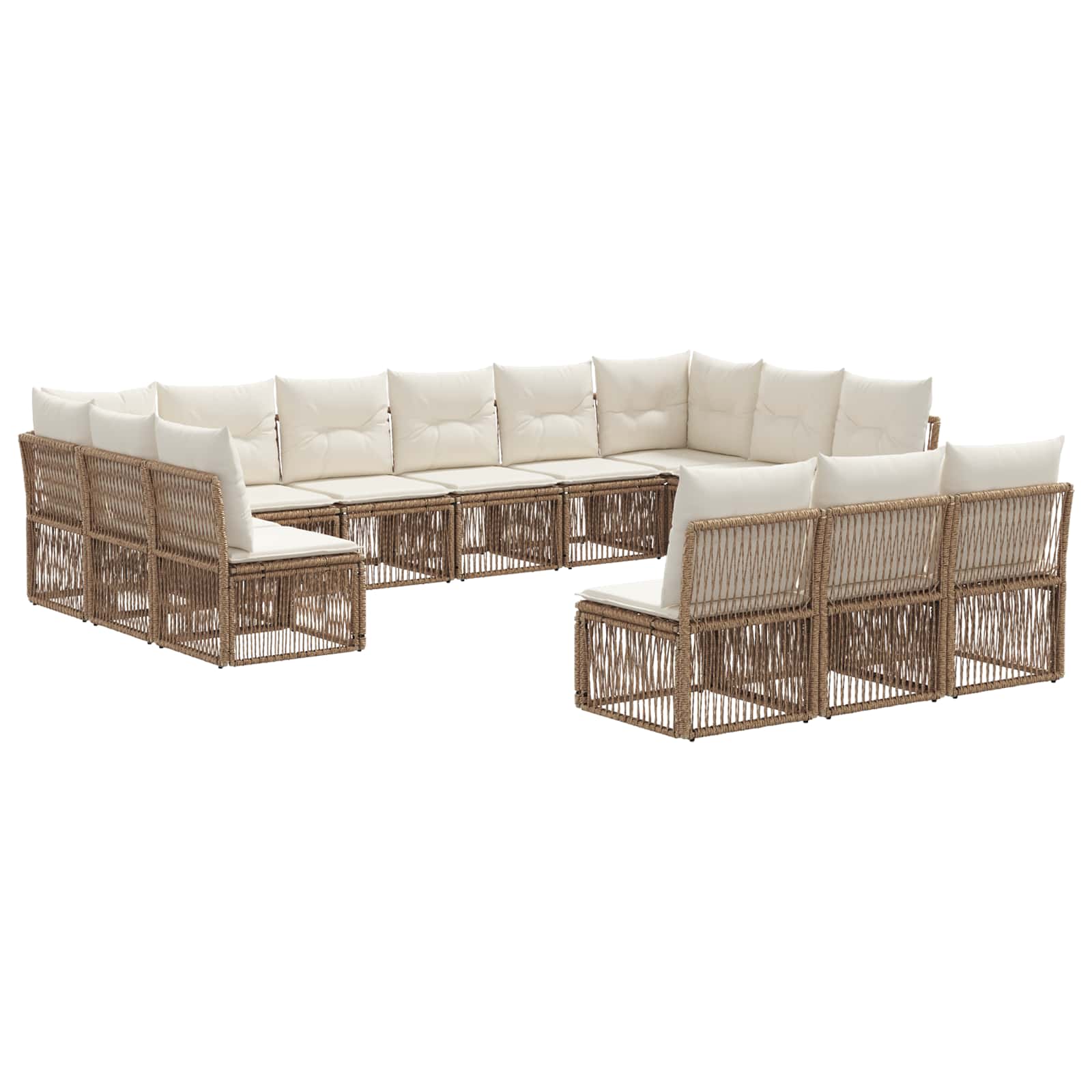 Tuinbankenset 13 pcs Beige poly rattan