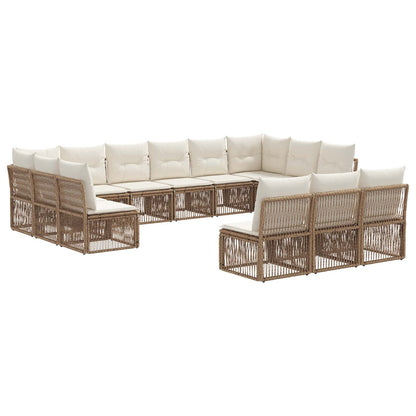 Tuinbankenset 13 pcs Beige poly rattan