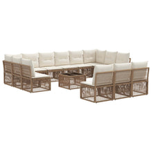 Tuinbankenset 14 pcs Beige poly rattan