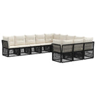 Tuinbankenset poly rattan 11-delig zwart