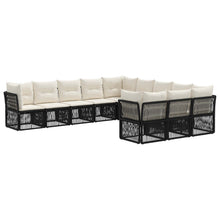 Tuinbankenset 11 pcs Zwart poly rattan
