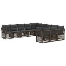 Tuinbankenset 11 pcs Grijs poly rattan