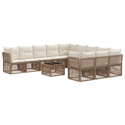 Tuinbankenset 12 pcs Beige poly rattan