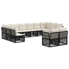 Tuinbankenset poly rattan zwart 12 pcs
