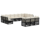 Tuinbankenset poly rattan zwart