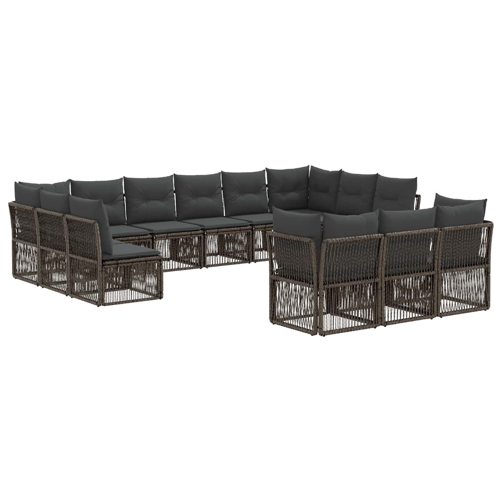 Tuinbankenset 13 pcs Grijs poly rattan