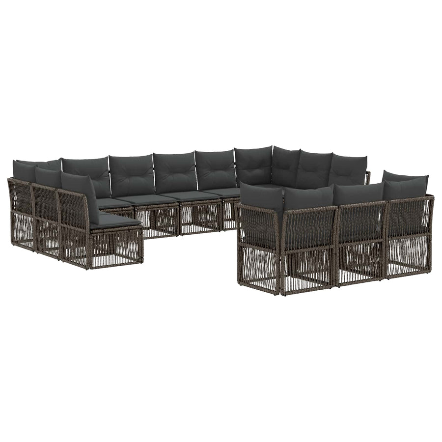 Tuinbankenset 13 pcs Grijs poly rattan