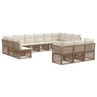 Tuinbankenset poly rattan beige 13-delig