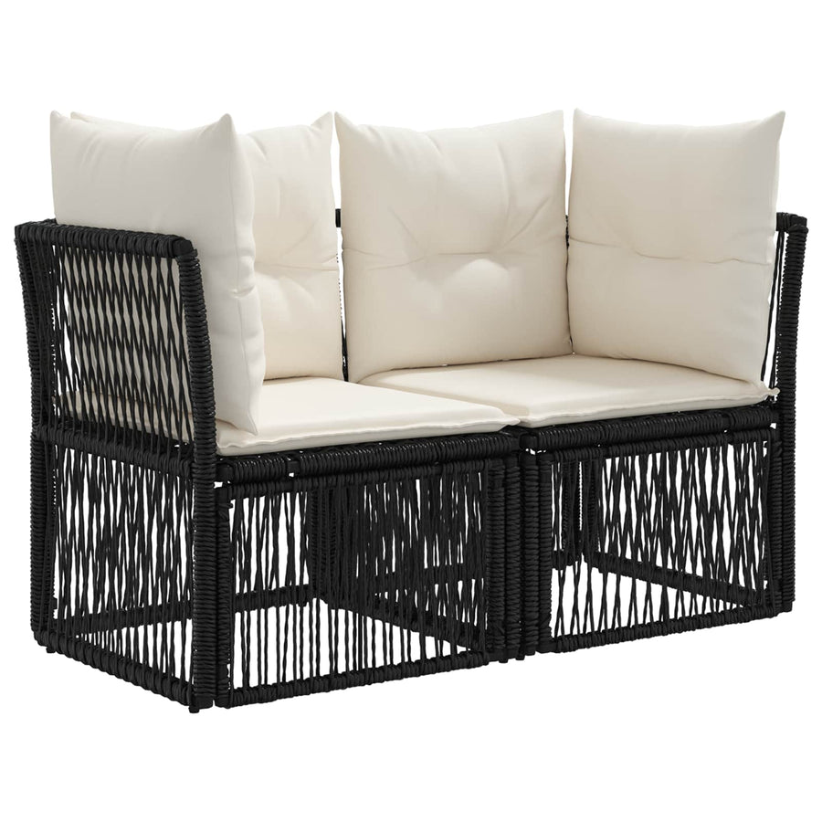 Tuinbankenset 14 pcs Zwart poly rattan