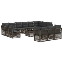 Tuinbankenset 14 pcs Grijs poly rattan