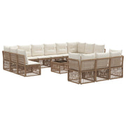 Tuinset poly rattan 14-delig beige