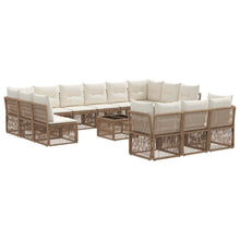 Tuinbankenset 14 pcs Beige poly rattan