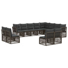 Tuinbankenset poly rattan grijs 12 zitplaatsen