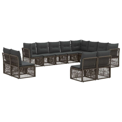 Tuinbankenset 12 pcs Grijs poly rattan