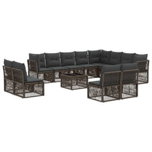 Tuinbankenset 13 pcs Grijs poly rattan