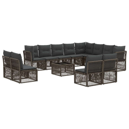 Tuinbankenset 13 pcs Grijs poly rattan