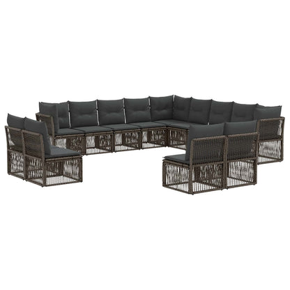 Tuinbankenset 13 pcs Grijs poly rattan