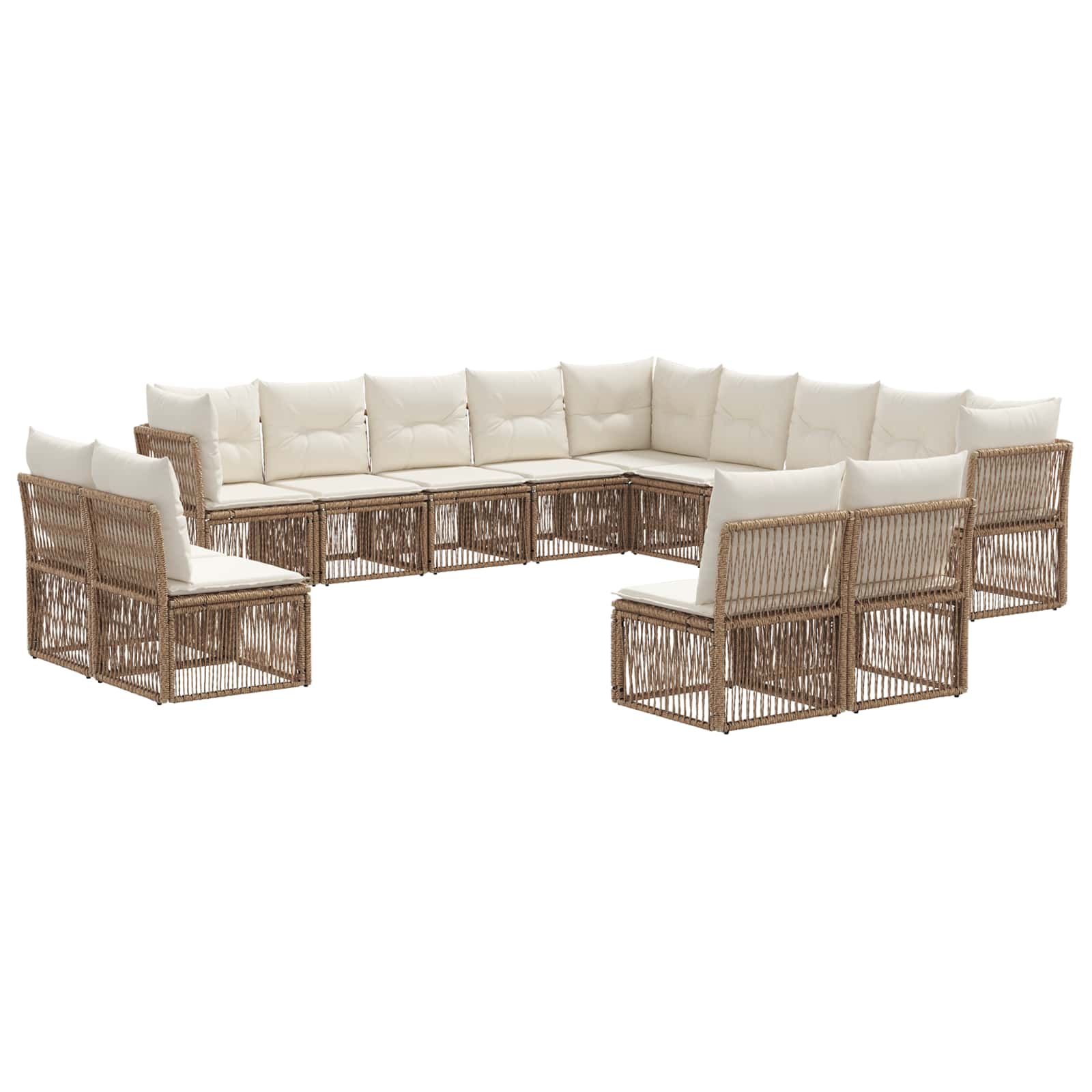 Tuinbankenset 13 pcs Beige poly rattan