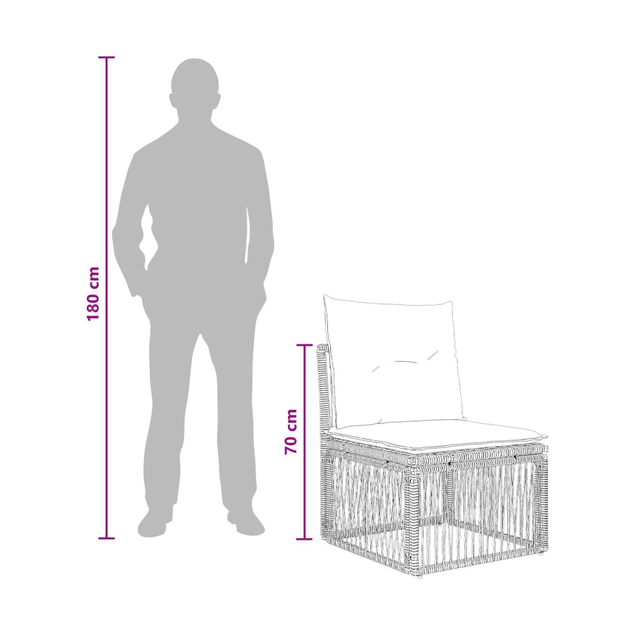 Tuinbankenset 14 pcs Zwart poly rattan