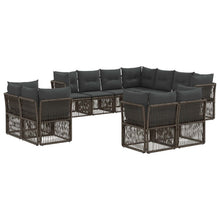Tuinbankenset 11 pcs Grijs poly rattan