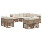 Tuinset poly rattan beige 11 personen