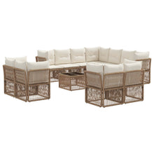 Tuinbankenset 12 pcs Beige poly rattan