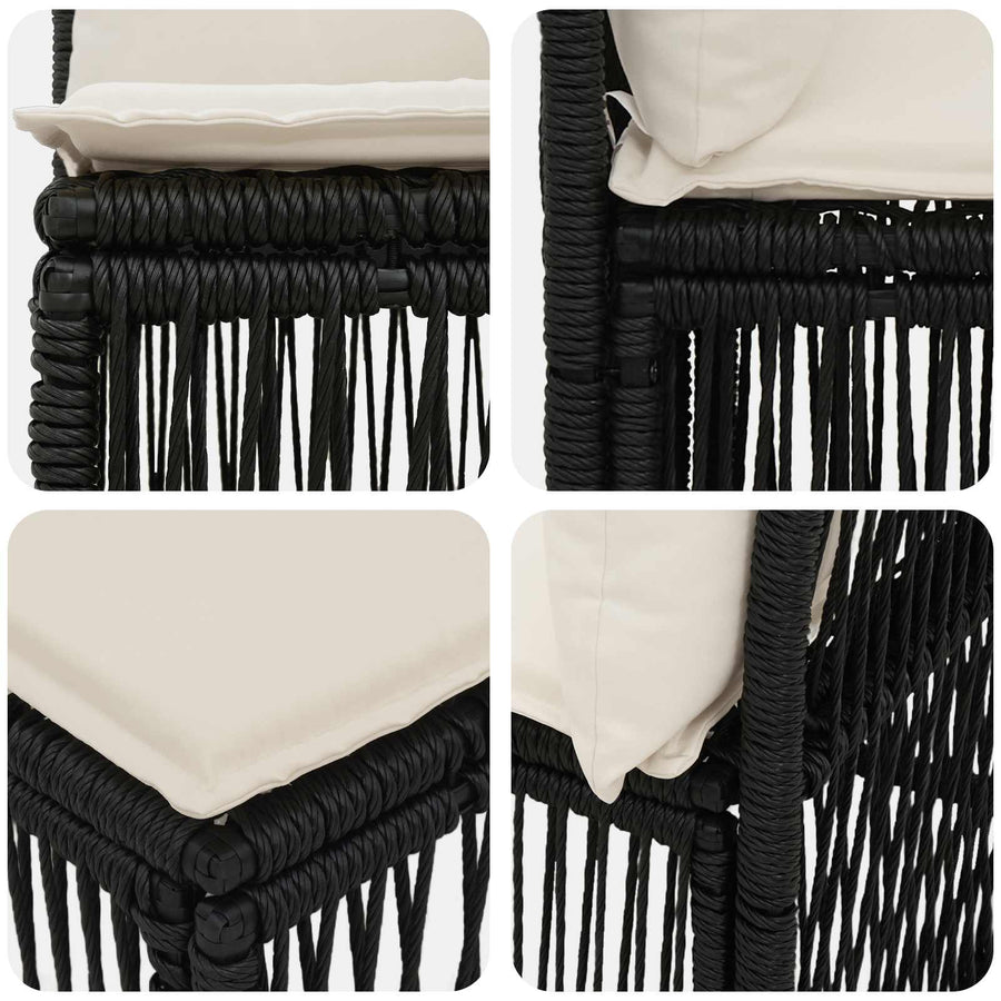 Tuinbankenset 12 pcs Zwart poly rattan