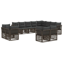 Tuinbankenset 12 pcs Grijs poly rattan
