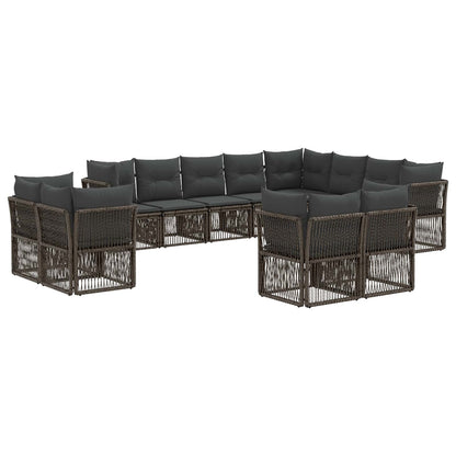 Tuinbankenset 12 pcs Grijs poly rattan