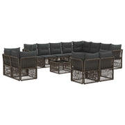 Tuinset poly rattan grijs 13-delig