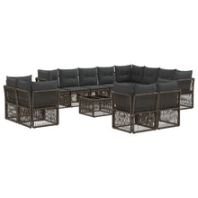 Tuinbankenset 13 pcs Grijs poly rattan