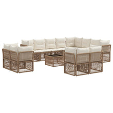 Tuinbankenset 13 pcs Beige poly rattan