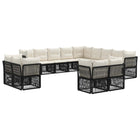 Tuinbankenset poly rattan 13-delig zwart
