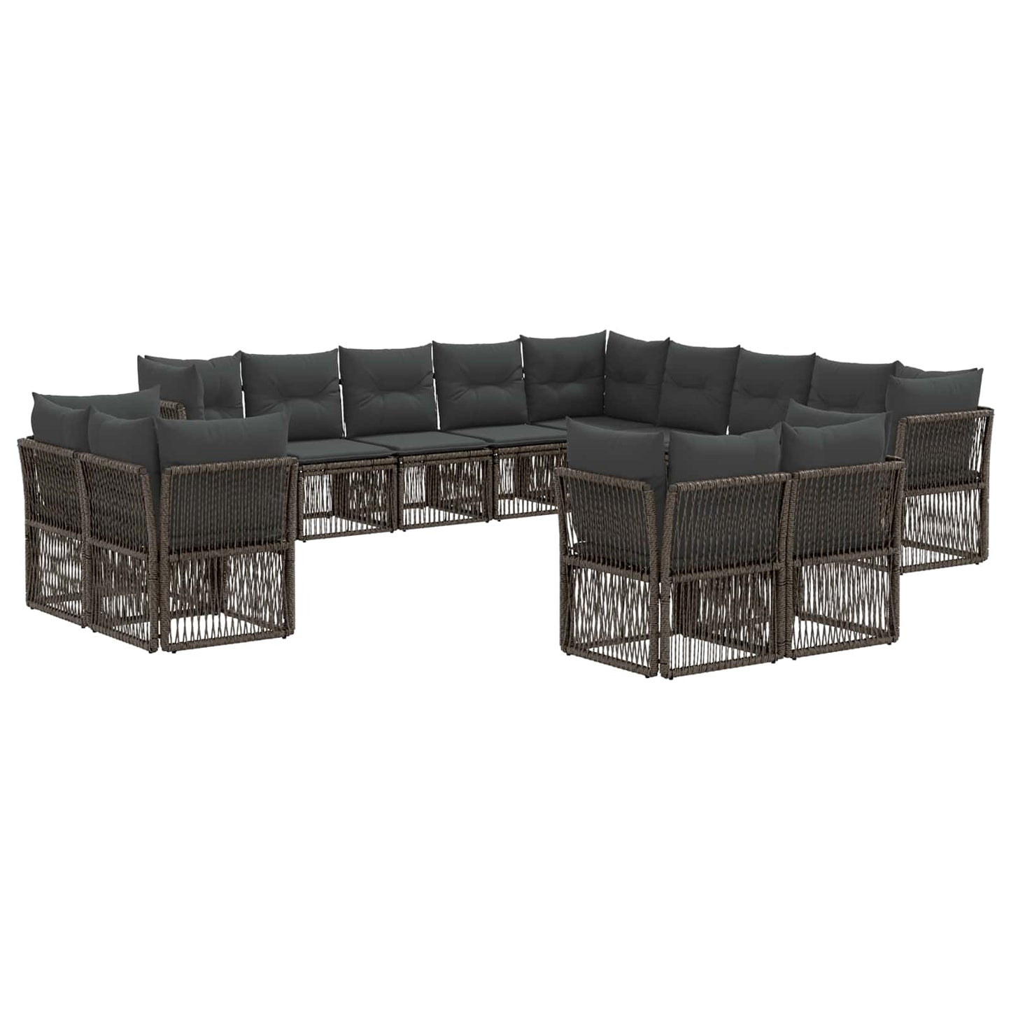 Tuinbankenset 13 pcs Grijs poly rattan