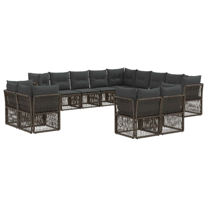 Tuinbankenset 13 pcs Grijs poly rattan