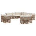 Tuinbankenset poly rattan beige 13-delig