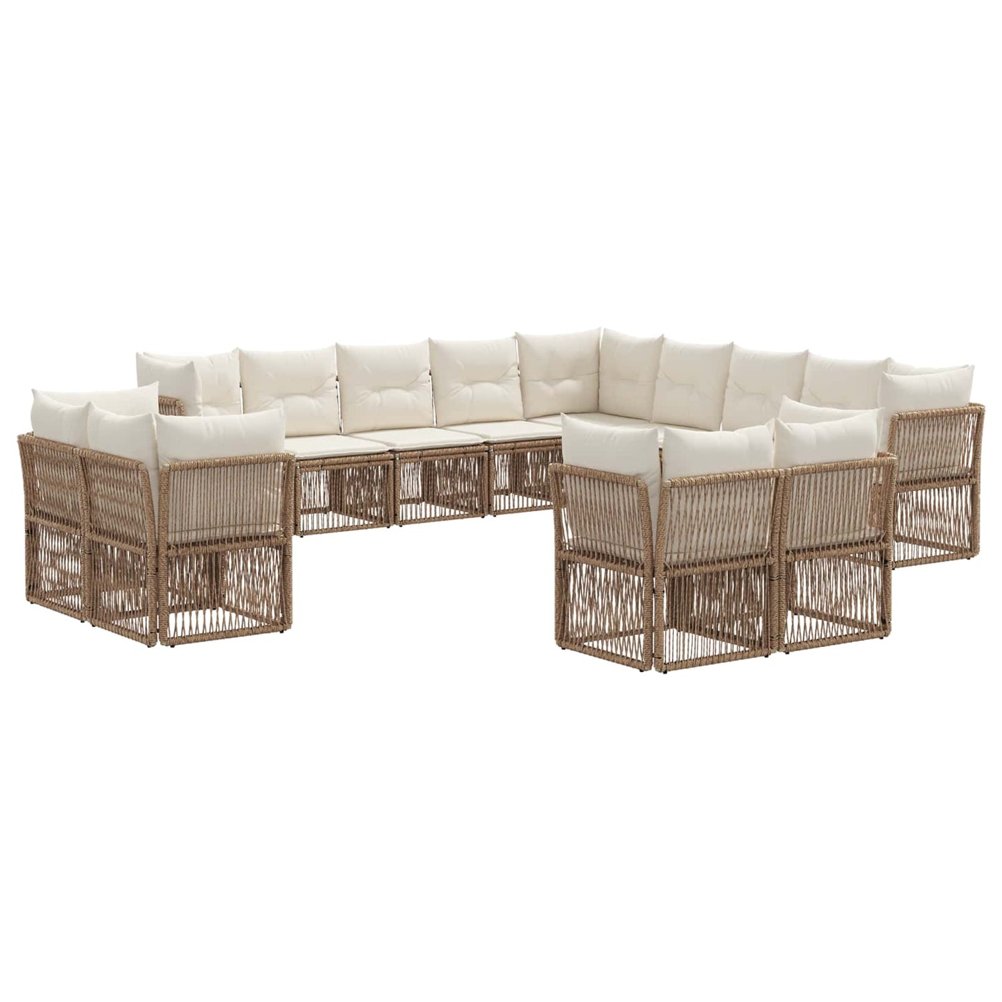Tuinbankenset 13 pcs Beige poly rattan