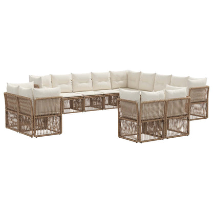 Tuinbankenset 13 pcs Beige poly rattan