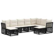 Tuinbankenset 9 pcs Zwart poly rattan