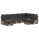 Tuinbankenset poly rattan grijs 9 personen