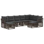Tuinbankenset poly rattan grijs 9 personen
