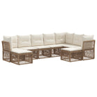 Tuinbankenset 9-delig poly rattan beige