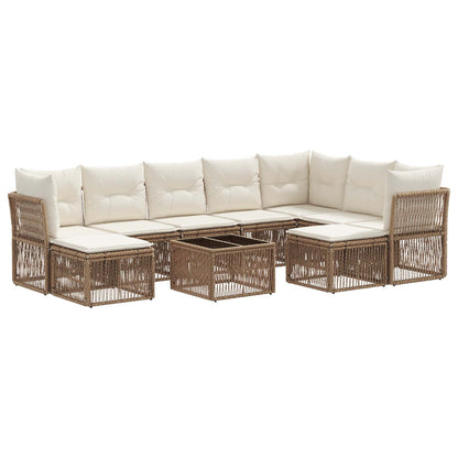 Tuinbankenset 10 pcs Beige poly rattan