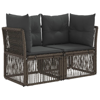 Tuinbankenset 8 st 8-Aantal zitplaatsen Grijs poly rattan
